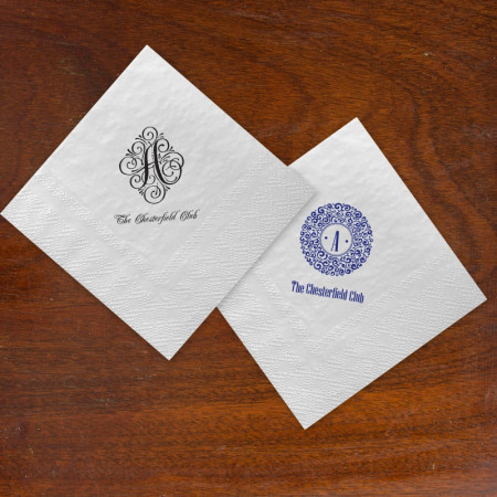 Filigree Initial Beverage Napkins