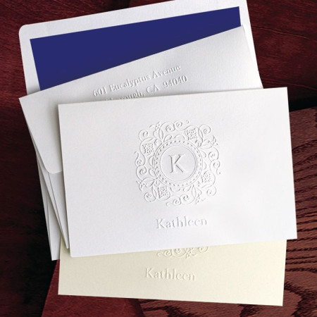 Embossed Initial Notes