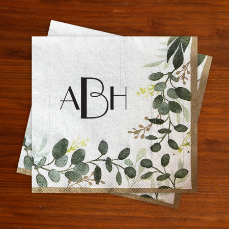 Eucalyptus Buffet Napkins - with Monogram