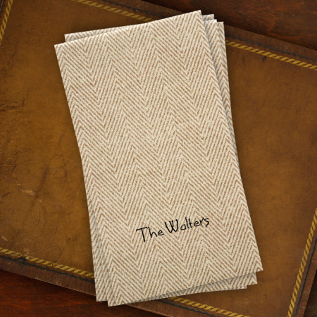 Caspari® Tan Herringbone Guest Towels