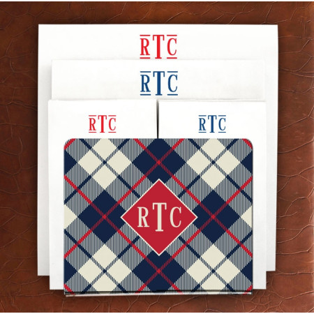 Designer Acrylic Holder & Memo Pad Set - 16-Plaid