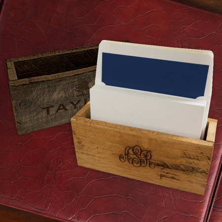 Rustic Card Holder - Monogram