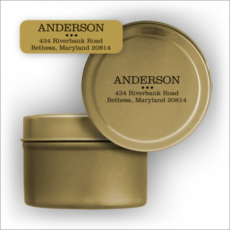Gold Foil Address Labels with Tin