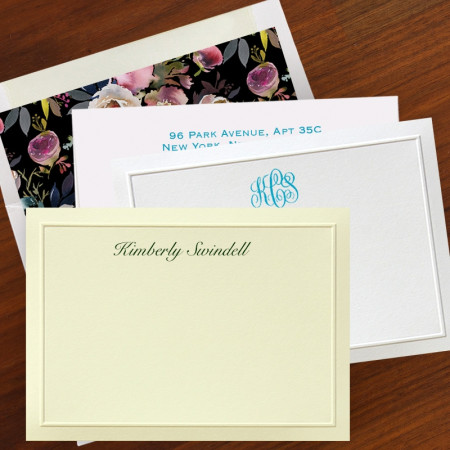 Double Thick Letterpress Embossed Bordered Cards