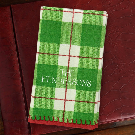 Green Plaid Guest Towels 