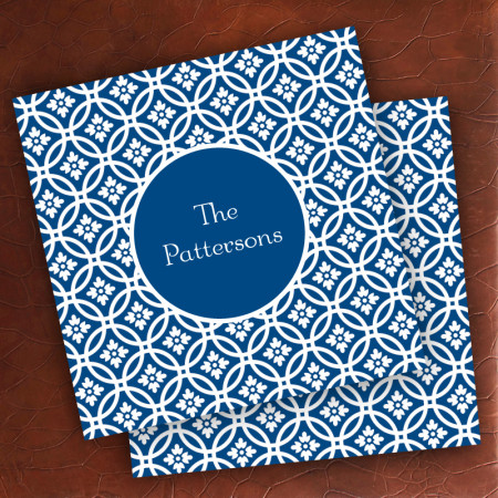 Merrimade Designer Paper Coasters - Navy Circles