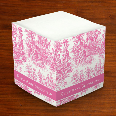Merrimade Self Stick Memo Cubes - Pink Toile