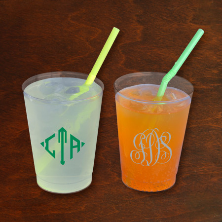 Designer 8 oz. Clear Tumblers - with Monogram