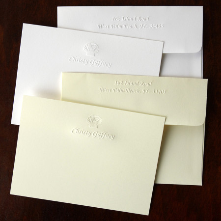 Designer Embossed Correspondence Cards