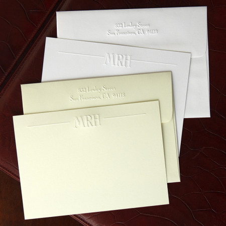 Imperial Embossed Correspondence Cards - Initials