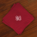 Caspari® Cranberry Moire Luncheon Napkins with Monogram