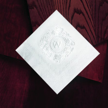 Embossed Initial Beverage Napkin