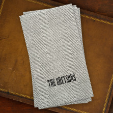 Caspari® Charcoal Herringbone Guest Towels