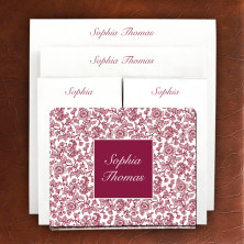 Designer Acrylic Holder & Memo Pad Set - 10-Wine Floral