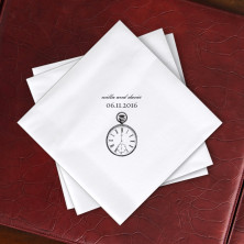 Prentiss Linen-Like Beverage Napkins - Clock Design