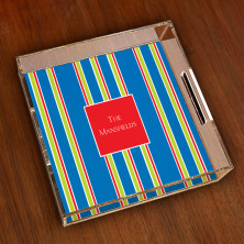 Merrimade Small Serving Tray - Navy Bold Stripe