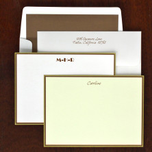 Hampton Correspondence Cards - Gold & Chocolate