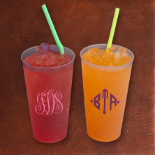 Designer 16 oz. Frosted Tumblers - with Monogram