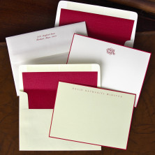 Red Hand Bordered Correspondence Cards