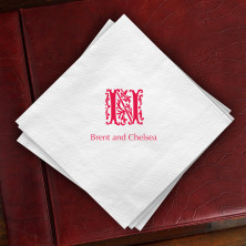Ornate Initial Beverage Napkins