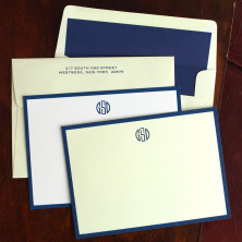 Navy Wide Hand Bordered Cards