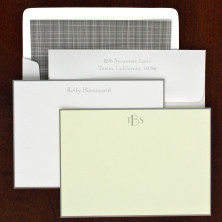 Gray Hand Bordered Correspondence Cards