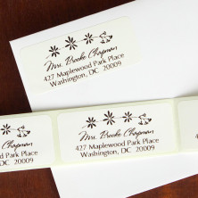 Pretty Plumeria Flower Address Labels - 144 Self-Stick Personalized Return Labels For Mail & Envelopes