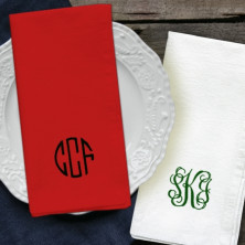 Embroidered Cotton Tea Towels - Monogrammed