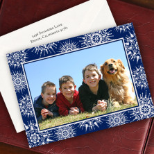 Snowflake Foil Photo Christmas Card - Horizontal