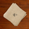 Caspari® Tan Herringbone Cocktail Napkins with Monogram