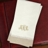 Caspari® Taupe Bordered Guest Towels - with Monogram
