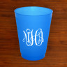 Colorful Designer Party Tumblers with Monogram - Blue