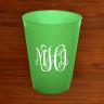 Colorful Designer Party Tumblers with Monogram - Green