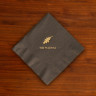 Designer Foil Cocktail Napkins - Brown
