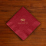 Designer Foil Cocktail Napkins - Red