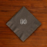 Designer Foil Cocktail Napkins - with Monogram - Brown