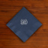 Designer Foil Cocktail Napkins - with Monogram - Navy