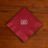 Designer Foil Cocktail Napkins - with Monogram - Red
