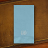 Designer Foil Guest Towels - with Monogram - Light Blue