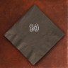Designer Foil Luncheon Napkins - with Monogram - Brown