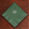 Designer Foil Luncheon Napkins - with Monogram - Hunter Green