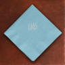 Designer Foil Luncheon Napkins - with Monogram - Light Blue