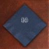Designer Foil Luncheon Napkins - with Monogram - Navy