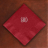 Designer Foil Luncheon Napkins - with Monogram - Red