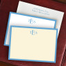 French Blue Wide Hand Bordered Cards