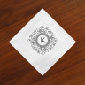 Letterpress Initial Beverage Napkin