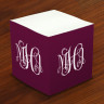 Designer Self-Stick Memo Cubes with Monogram