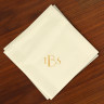 Ivory Foil Dinner Napkins - with Monogram