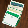 Navy and Green Double Bordered Correspondence Cards