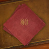 Caspari® Cranberry Moire Luncehon Napkins with Monogram